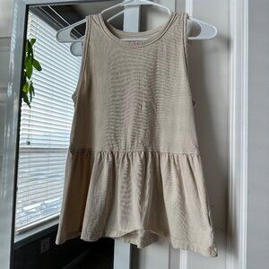 American Eagle Cream Peplum Tank XS